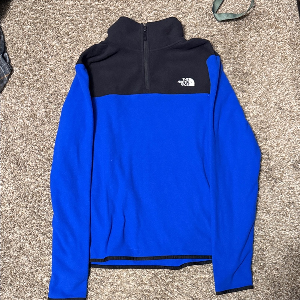 The North Face Black and Blue Half-Zip Fleece